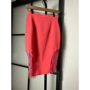 NWT House of CB London coral Lucasta skirt Size Small